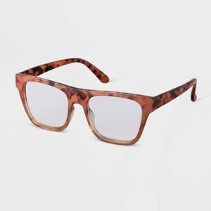 Women's Tortoise Retro Square Blue Light Filtering Glasses - A New Day™ • NIB